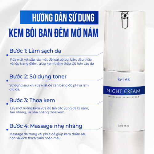 BELAB NIGHT CREAM - KEM BAN ĐÊM MỜ NÁM 3 kem ban đêm mờ nám